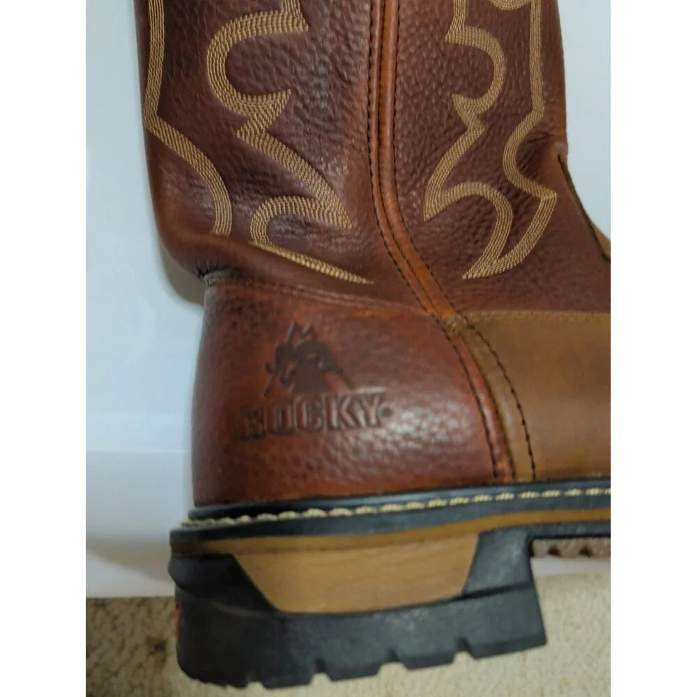 Rocky Mens 2732 Original Ride Branson Roper Western Work Boots Size 11 M Vintage